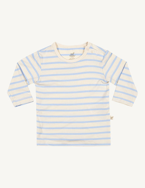 Boody Baby Stripe Long Sleeve Top - Chalk/Sky