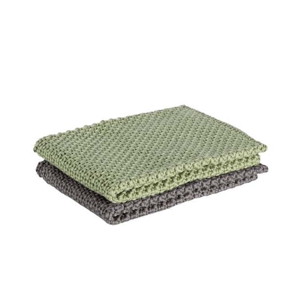 Seed & Sprout Knitted Dish Cloth - Pistachio and Slate